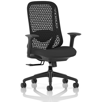 Prism Mesh Back Chair, Height Adjustable Arms, Black