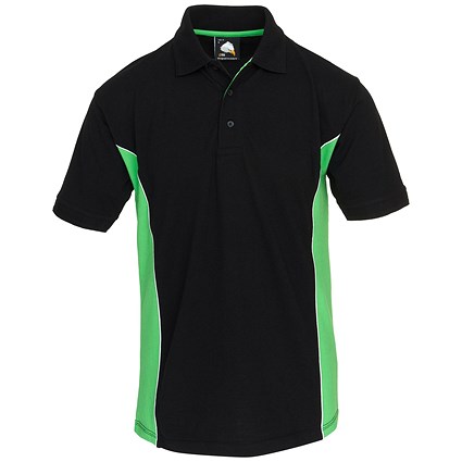 ORN Silverswift Polo Shirt, Unisex, Black/Lime, XL