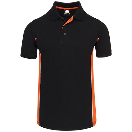 ORN Silverswift Polo Shirt, Unisex, Black/Orange, Small