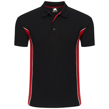 ORN Silverswift Polo Shirt, Unisex, Black/Red, Large