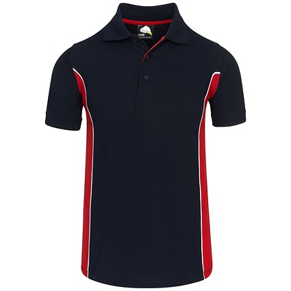ORN Silverswift Polo Shirt, Unisex, Navy Blue/Red, XS