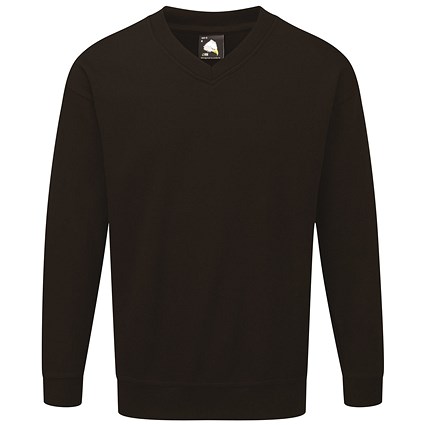 ORN Buzzard V-Neck Sweatshirt, Unisex, Black, XL