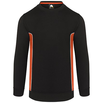 ORN Silverswift Sweatshirt, Unisex, Black/Orange, 4XL