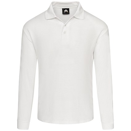 ORN Weaver Long Sleeved Polo Shirt, Unisex, White, 4XL
