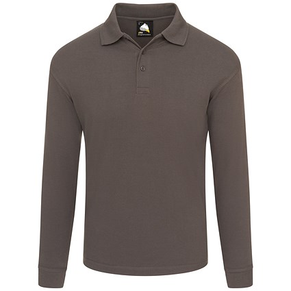 ORN Weaver Long Sleeved Polo Shirt, Unisex, Graphite, Large