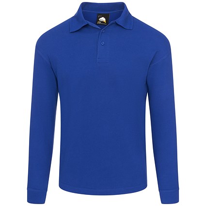 ORN Weaver Long Sleeved Polo Shirt, Unisex, Royal Blue XS