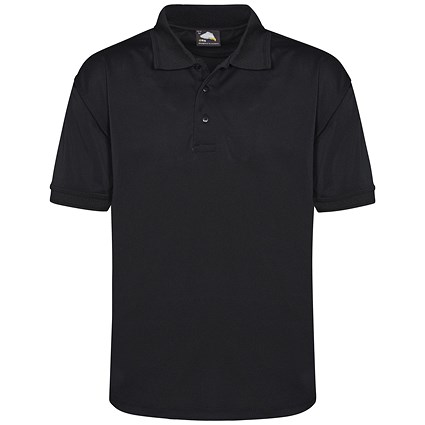 ORN Oriole Wicking Polo Shirt, Unisex, Black, XL