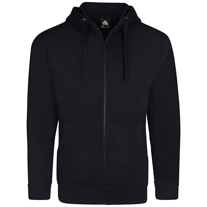 ORN Macaw Zipped Hoodie, Unisex, Black, XS