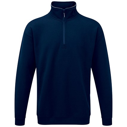 ORN Grouse Quarter Zip Sweatshirt, Unisex, Navy Blue, 2XL