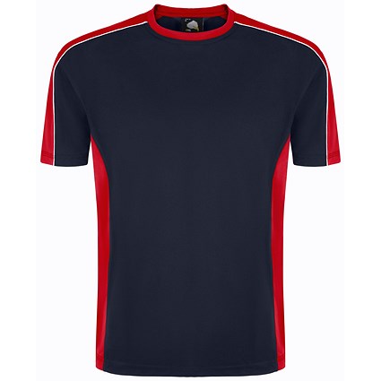 ORN Avocet Unisex Wicking T-Shirt, Navy Blue/Red, 2XL