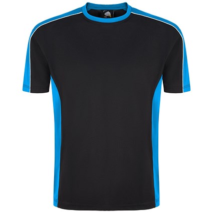 ORN Avocet Unisex Wicking T-Shirt, Black/Reflex Blue, 3XL