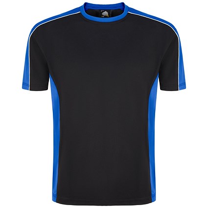 ORN Avocet Unisex Wicking T-Shirt, Black/Royal Blue, 4XL