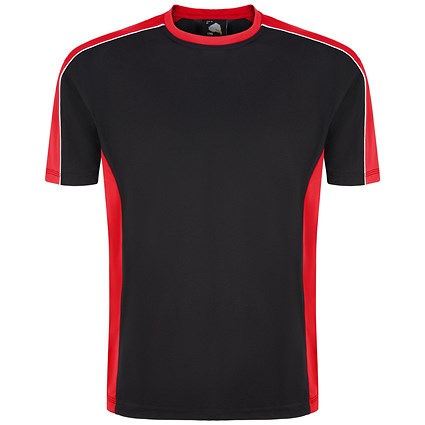 ORN Avocet Unisex Wicking T-Shirt, Black/Red, Medium