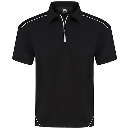 ORN Fireback Wicking Polo Shirt, Unisex, Black, 3XL