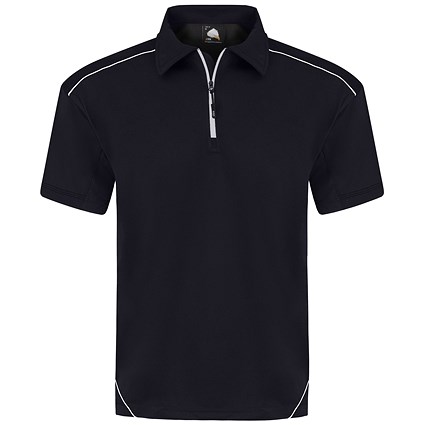 ORN Fireback Wicking Polo Shirt, Unisex, Navy Blue, Small