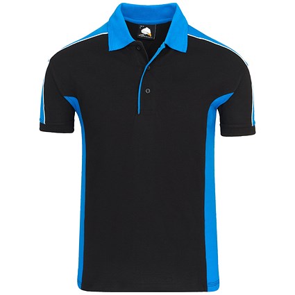 ORN Avocet Polo Shirt, Unisex, Black/Reflex Blue, 4XL