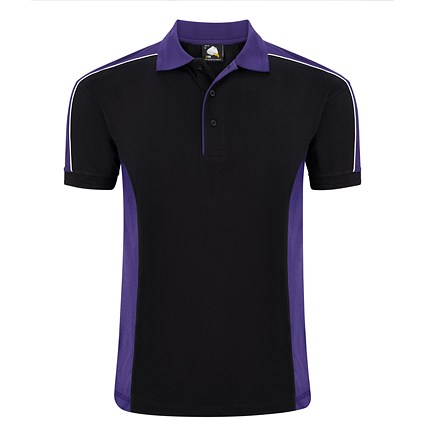 ORN Avocet Polo Shirt, Unisex, Black/Purple, Small