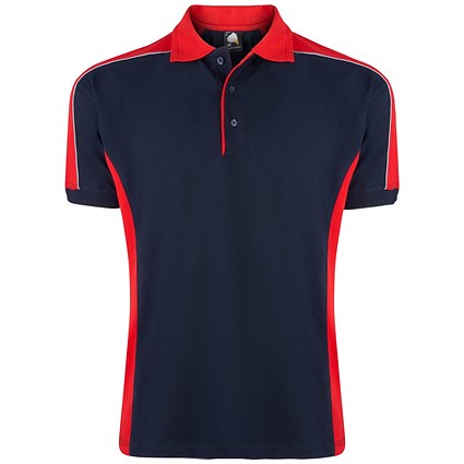 ORN Avocet Polo Shirt, Unisex, Navy Blue/Red, Small