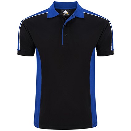 ORN Avocet Polo Shirt, Unisex, Black/Royal Blue, XS