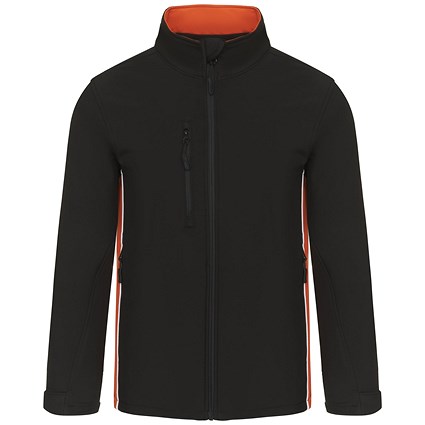 ORN Silverswift Softshell Jacket, Unisex, Black/Orange, Medium