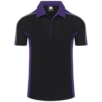 ORN Avocet Wicking Polo Shirt, Unisex, Black/Purple, XL