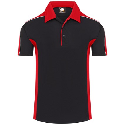 ORN Avocet Wicking Polo Shirt, Unisex, Navy Blue/Red, XL