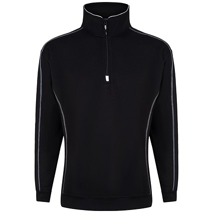 ORN Crane Quarter Zip Sweatshirt, Unisex, Black, XL