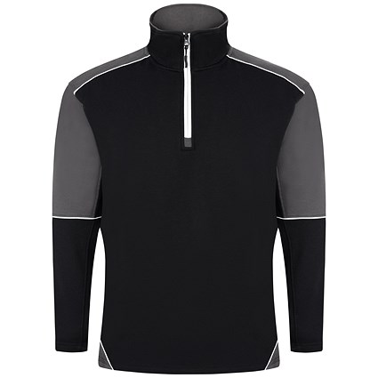 ORN Fireback Quarter Zip Sweatshirt, Unisex, Black/Graphite, 3XL