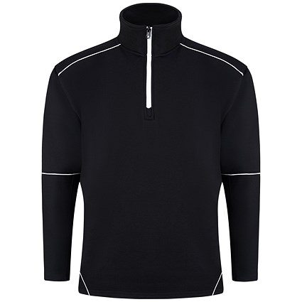 ORN Fireback Quarter Zip Sweatshirt, Unisex, Black, Large