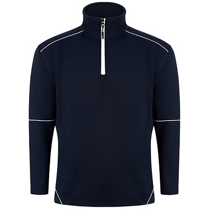 ORN Fireback Quarter Zip Sweatshirt, Unisex, Navy Blue, XL