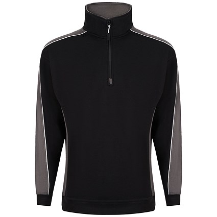 ORN Avocet Quarter Zip Sweatshirt, Unisex, Black/Graphite, 4XL