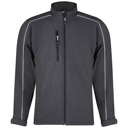 ORN Crane Fur-Lined Softshell Jacket, Charcoal Melange/Black, Small