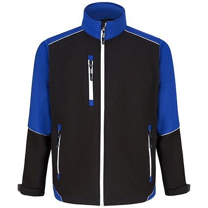 ORN Fireback Softshell Jacket, Unisex, Black/Royal Blue, 5XL