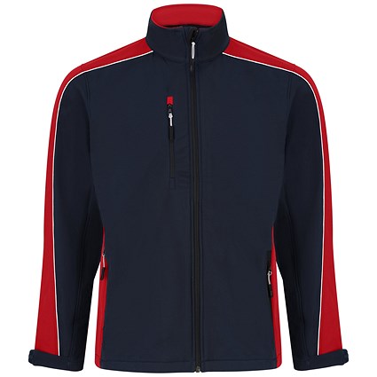 ORN Avocet Softshell Jacket, Unisex, Navy Blue/Red, 3XL