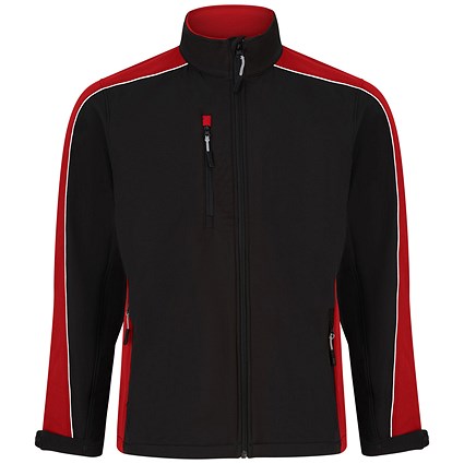 ORN Avocet Softshell Jacket, Unisex, Black/Red, XS
