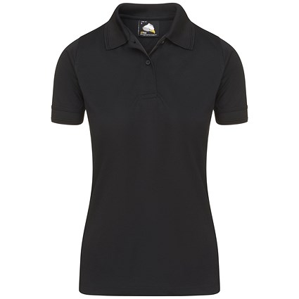 ORN Oriole Ladies Wicking Polo Shirt, Black, 8