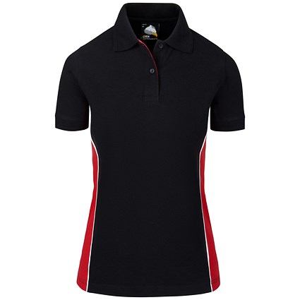ORN Silverswift Ladies Polo Shirt, Black/Red, 18
