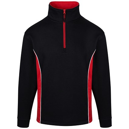 ORN Silverswift Quarter Zip Sweatshirt, Unisex, Black/Red, XS