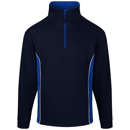 ORN Silverswift Quarter Zip Sweatshirt, Unisex, Navy Blue/Royal Blue, Small