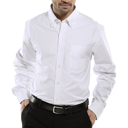 Beeswift Oxford Shirt, Long Sleeve, White, 18.5