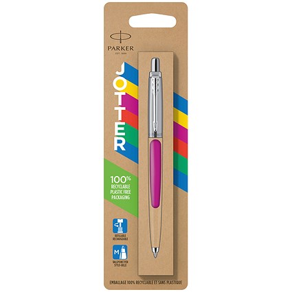 Parker Jotter Ballpoint Pen, Pink Barrel, Blue Ink