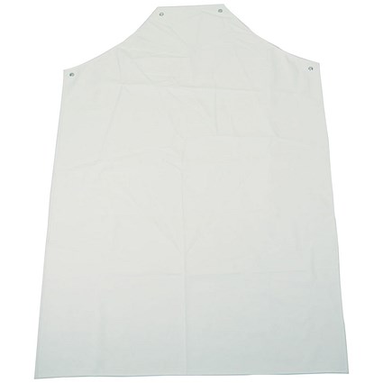 Beeswift Waterproof PVC H-W Apron, White, 48” x 36”, Pack of 10