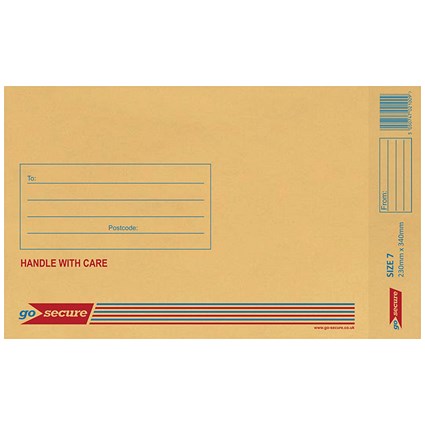GoSecure Bubble Lined Envelope Size 7 230x340mm Gold (Pack of 20) PB02154