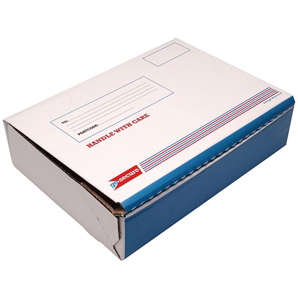 GoSecure Post Box, W318xD224xH80mm, White and Blue, Pack of 20 GoSecure Post Box, W318xD224xH80mm, White and Blue, Pack of 20