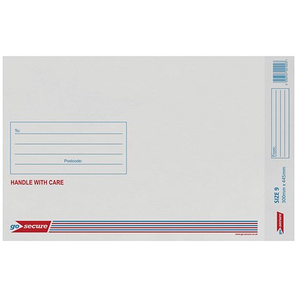 GoSecure Bubble Envelopes, Size 9: 300x345mm, White, Pack of 10