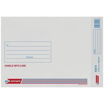 GoSecure Bubble Envelopes, Size 8: 270x360mm, White, Pack of 10