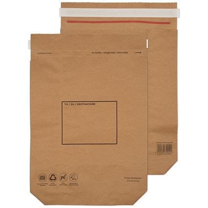 GoSecure Kraft Paper Mailer Bags 420x340x80mm (Pack of 100) KMB1164