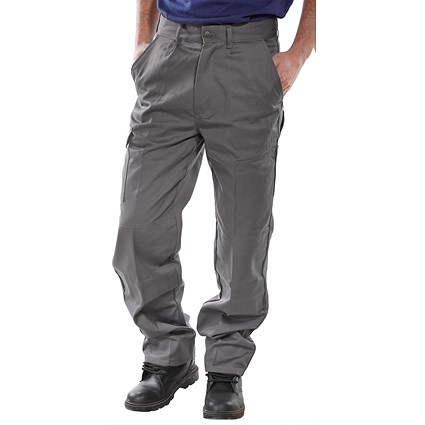 Beeswift Heavyweight Drivers Trousers, Grey, 40T