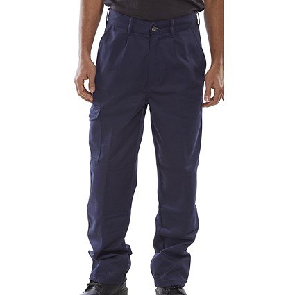 Beeswift Heavyweight Drivers Trousers, Navy Blue, 46T