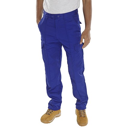 Beeswift Poly Cotton Work Trousers, Royal Blue, 30